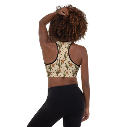 Longhorn Ranch Cactus Padded Sports Bra