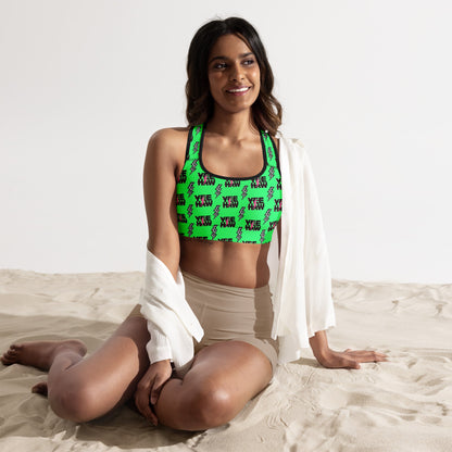 Neon Yeehaw Padded Sports Bra